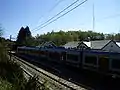 Hellvik Station with a train from Stavanger