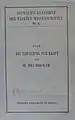 1889 copy of Helmholtz's "Uber die Erhaltung der Kraft", no. 1