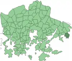 Position of Uutela within Helsinki