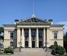 Tympanum of the House of Estates depicting Alexander I at the 1809 Diet of Finland, 1903