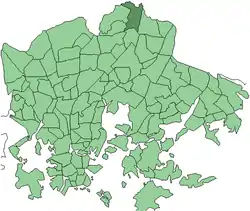 Position of Tapulikaupunki within Helsinki