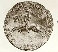 Seal of Henry II of Swabia (dated 1216)  with three leopards (three lions passant guardant)