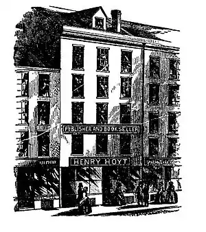 Storefront of Henry Hoyt at No. 9 Cornhill, Boston in 1870.