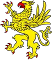 Griffin segreant or armed and langued gules