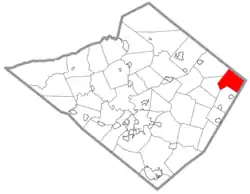 Location of Hereford Township within Berks County.