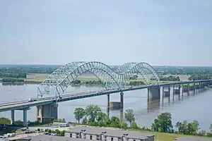 Aerial view of the Hernando de Soto Bridge