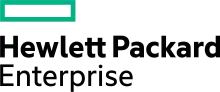 HPE's logo is an outlined, empty green rectangle