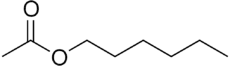 Skeletal formula of hexyl acetate