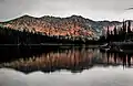 Southwest aspect of Glacier Peak reflected in Hidden Lake