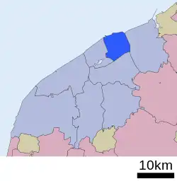 Location of Higashi-ku in Niigata City