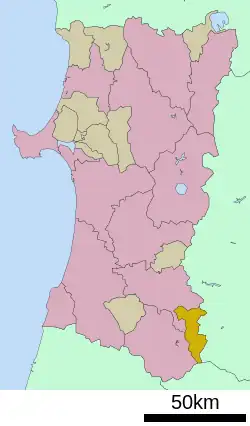 Location of Higashinaruse in Akita Prefecture