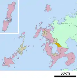 Location of Higashisonogi in Nagasaki Prefecture