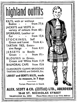 Highland Dress advertisement (1957)