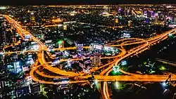 Makkasan Interchange in the Makkasan neighbourhood at night