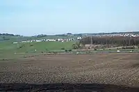 Hill of Beath from the road just east of Cuttlehill farm. A92 West Fife link road (dual carriageway) in foreground.