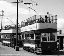 Hill of Howth Tramway trams at Howth railway station