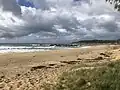 Hills Beach looking towards tombolo