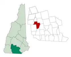 Location in Hillsborough County, New Hampshire