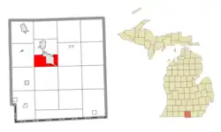 Location within Hillsdale County