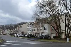 Apartment houses on a typical borough street