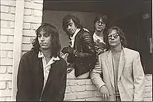 Hindu Love Gods, 1990. From left to right: Peter Buck, Bill Berry, Mike Mills, and Warren Zevon