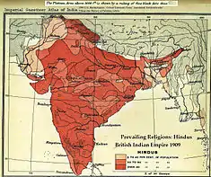 1909 percentage of Hindus.