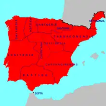 Image 48Visigothic Hispania and its regional divisions in 700, prior to the Muslim conquest (from History of Spain)