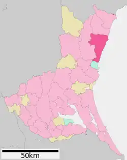 Location of Hitachi Mito in Ibaraki Prefecture