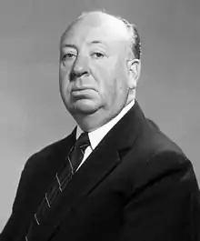 Alfred Hitchcock looking to the camera