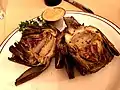 Famous grilled artichokes