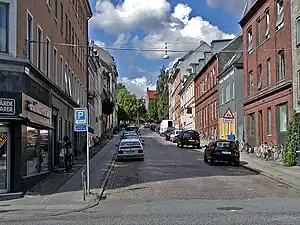 A typical street in Øgadekvarteret, Vesterbro