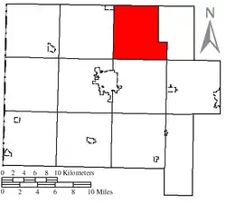 Location of Hoaglin Township in Van Wert County