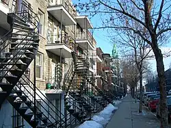 Row houses on typical side street