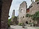 In the castle courtyard