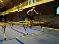 Balance beam dismount