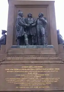 The monument to Leopold of Limburg Stirum, G.K. van Hogendorp and F.A. van der Duyn van Maasdam on the 1813 square in The Hague.