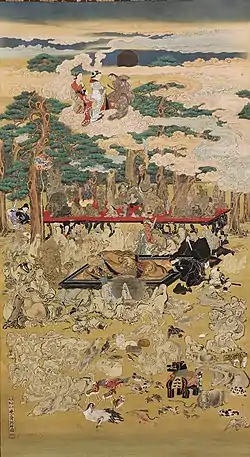 Hokkai Dōjin Taking a Nap Under the Trees (1886), by Kawanabe Kyōsai (Matsuura Takeshirō Memorial Museum)