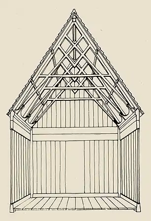 Haltdalen Stave Church drawing by Christie.