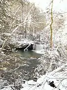 Hominy Falls after a spring snow