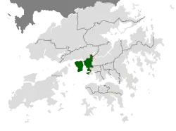 Location of Kwai Tsing within Hong Kong