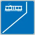 Light rail vehicle lane or tram lane ahead