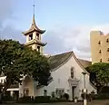 First Chinese Church of Christ, with pagoda bell tower, 1923