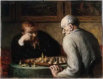 The Chess Players (c. 1863–67), oil on canvas,  24 x 32 cm., Petit Palais, Paris