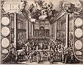 "The Portuguese synagogue in Amsterdam at its inauguration", created in 1675.