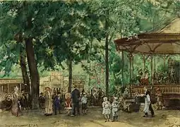 Haagse Dierentuin (zoo), established in 1863 (drawing from 1910)