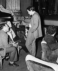 John Houseman, Edwin Denby and Welles at a rehearsal