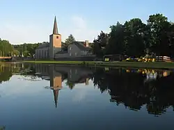 The river at Hotton, and a view of the city church