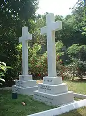 Graves of Sir Robert Ho Tung and his first wife Margaret Mak Sau Ying in Hong Kong Cemetery.