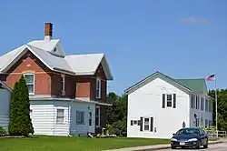 Main Street; building at right is the village hall.