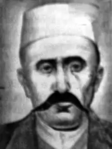 Teacher Hasan Moglica (1854-1915) — an Albanian scholar, educator, leader, engineer, philosopher, patriot, nationalist figure and the martyr of Albanian language and nation. (Born in 1854 in Moglicë)